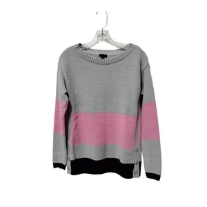 Talbots Gray and Pink Colorblock Sweater